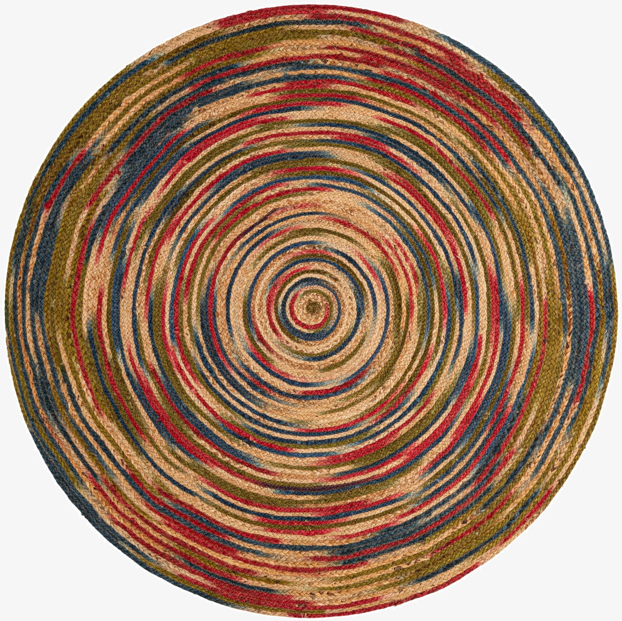 5' 1 x 5' 1  Hand Braided Jute Round Rug