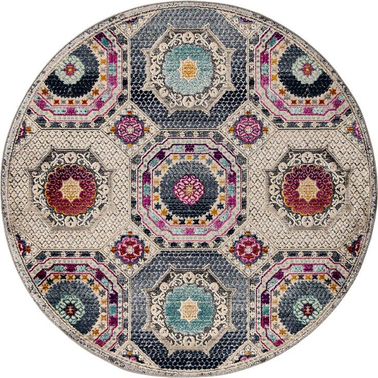 Detailansicht von 110cm x 110cm Budapest Rund Teppich