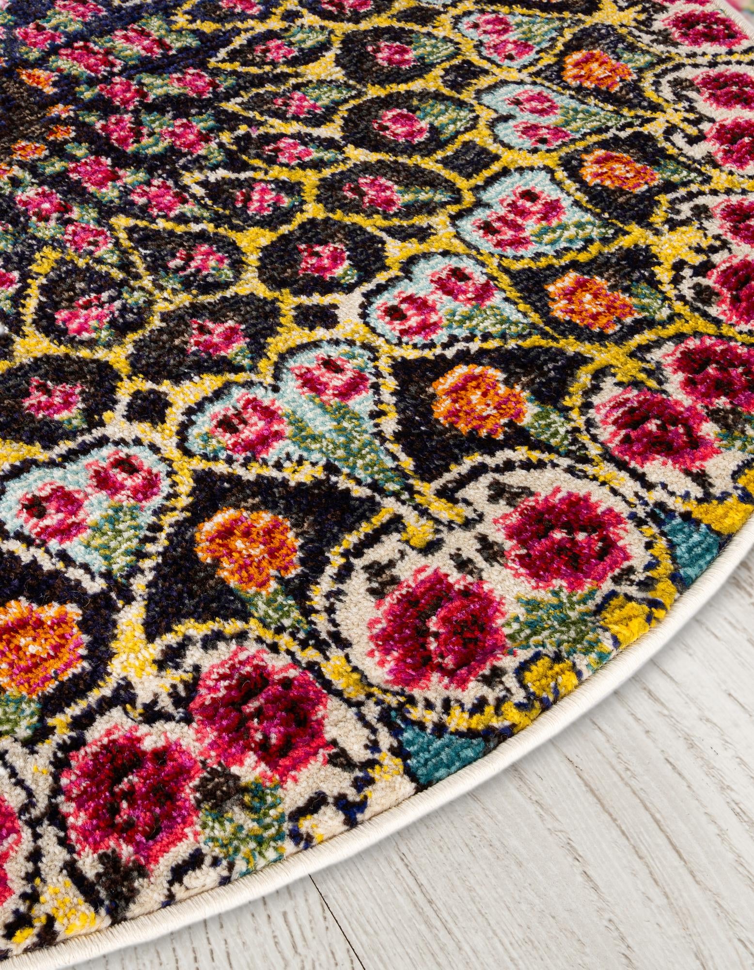 4' x 4' Washable Carnevale Round Rug