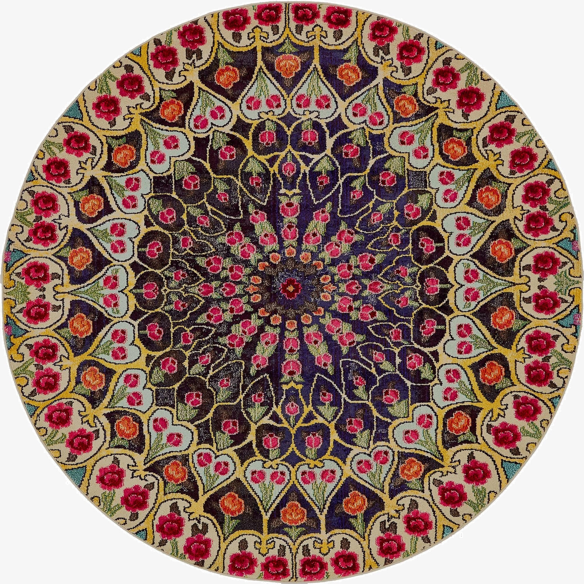 8' x 8' Washable Carnevale Round Rug