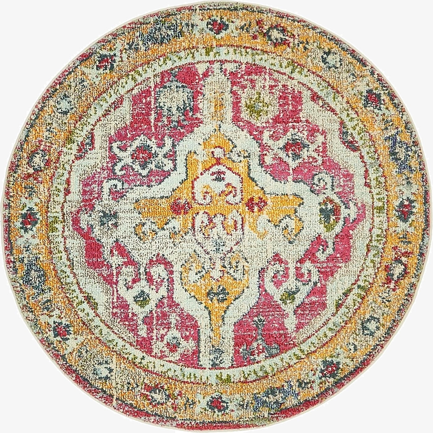 4' x 4' Washable Carnevale Round Rug
