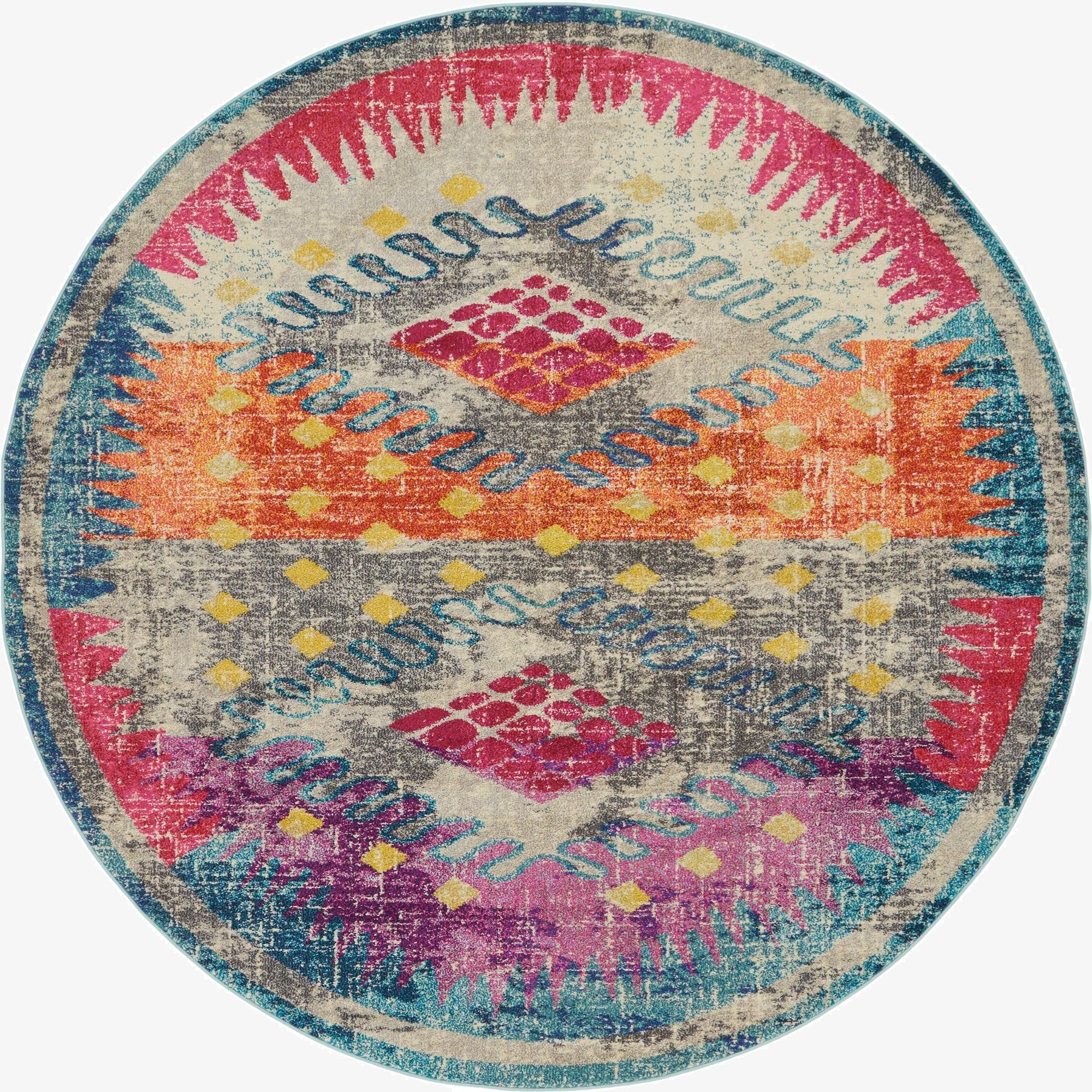 Washable Carnevale Round Rug