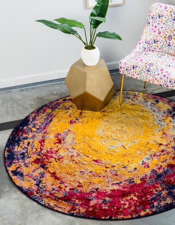 8' x 8' Washable Casablanca Round Rug