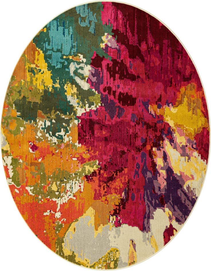 Detail image of 8' x 8' Washable Casablanca Round Rug