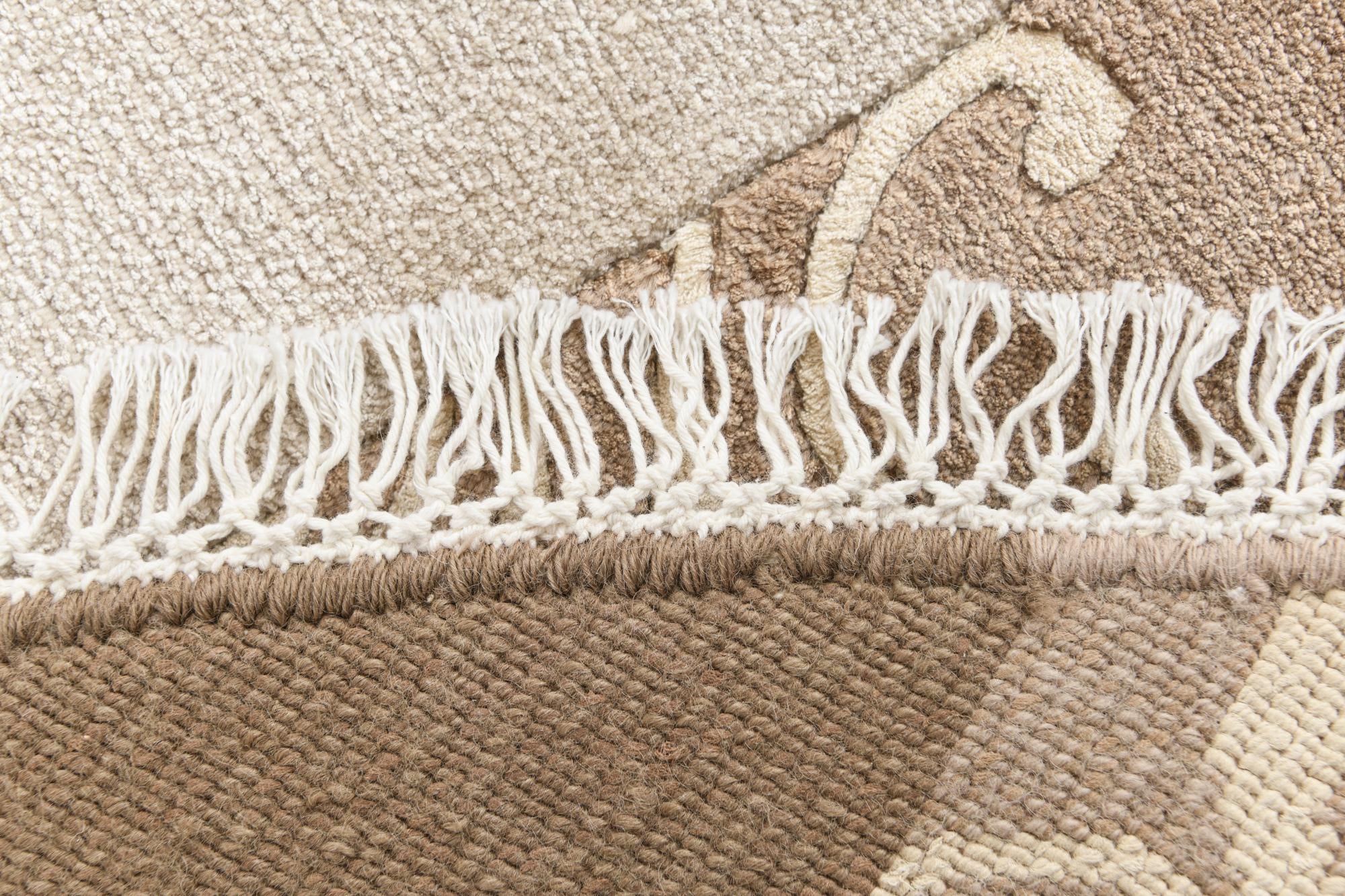 6' 6 x 6' 6 Hand Knotted Darya Wool Round Rug