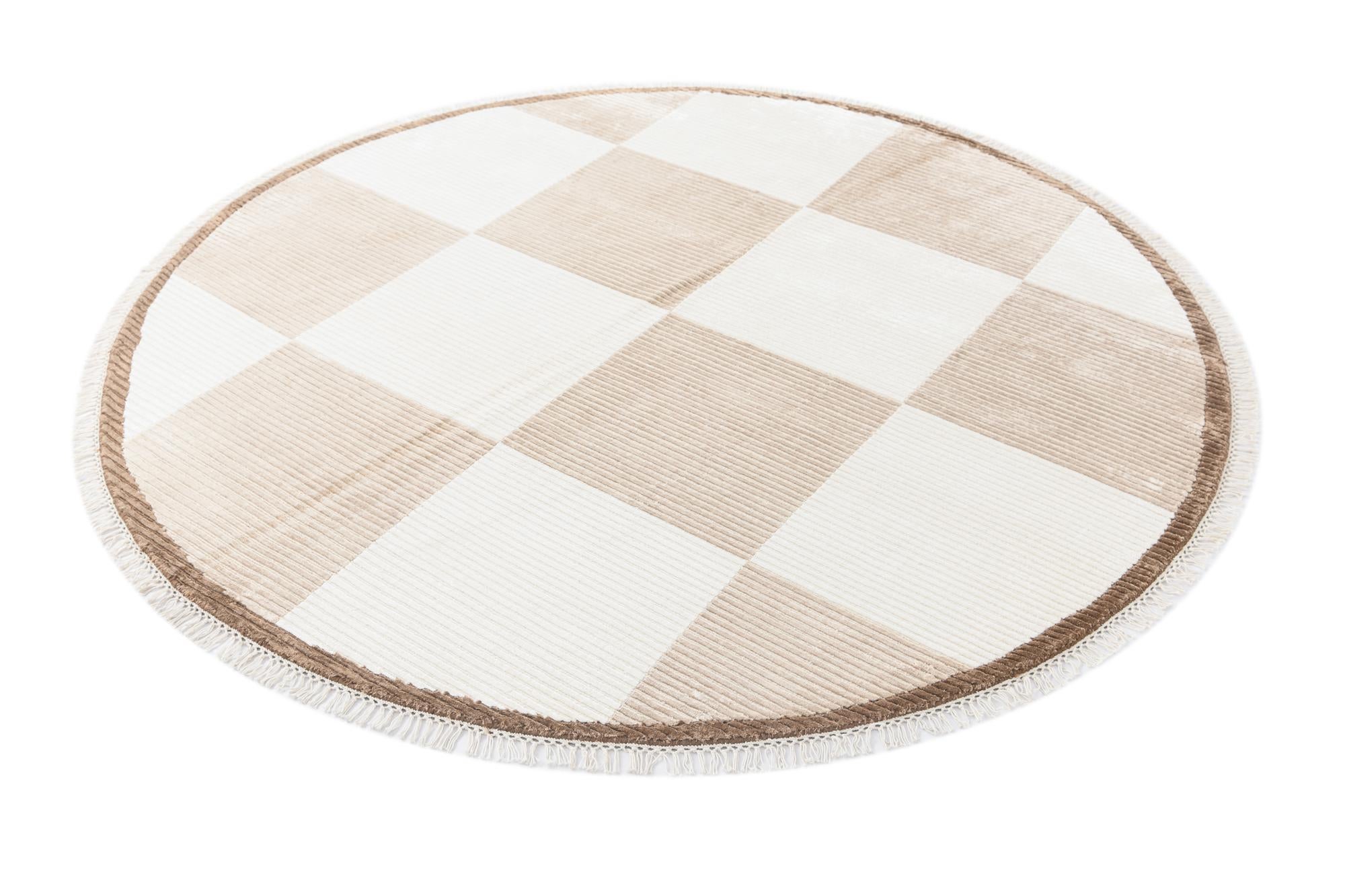 6' 6 x 6' 6 Hand Knotted Darya Wool Round Rug