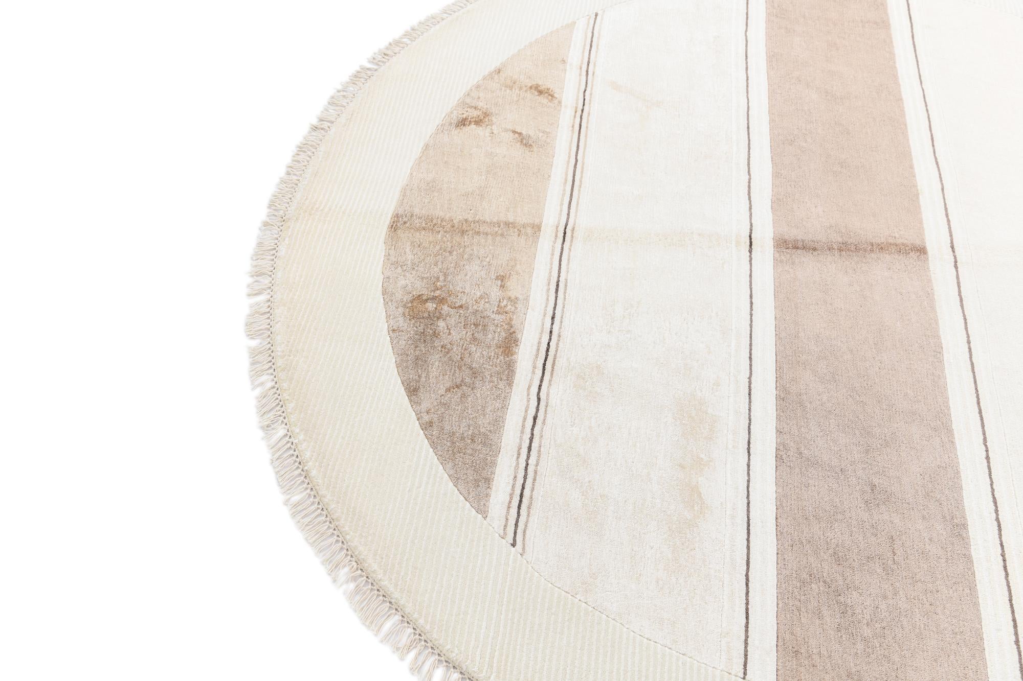 6' 5 x 6' 5 Hand Knotted Darya Wool Round Rug