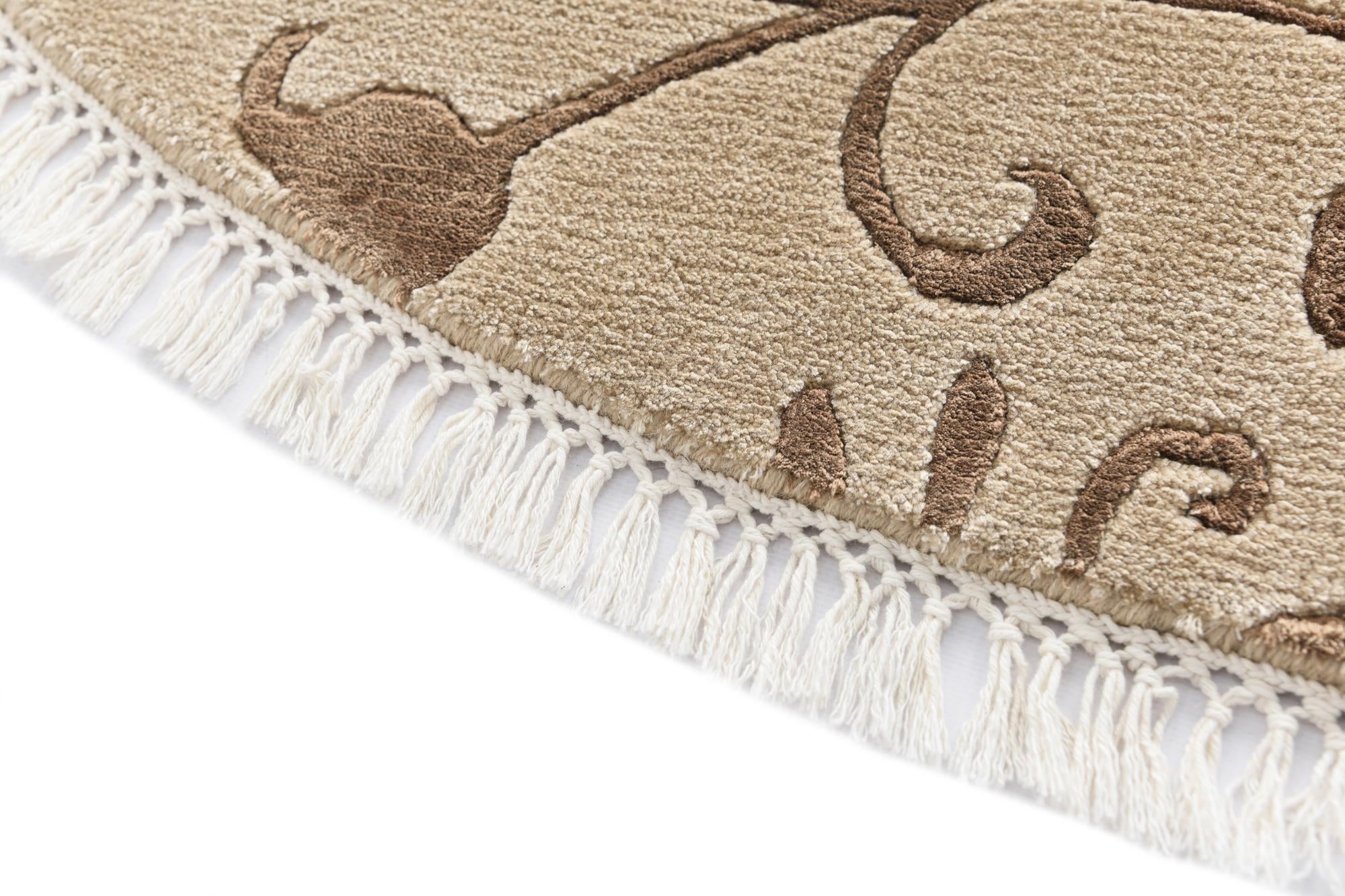 5' x 5' Hand Knotted Darya Wool Round Rug