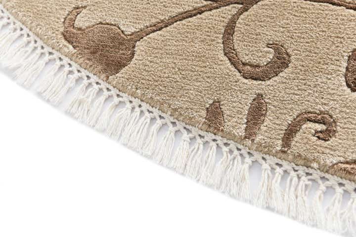 5' x 5' Hand Knotted Darya Wool Round Rug
