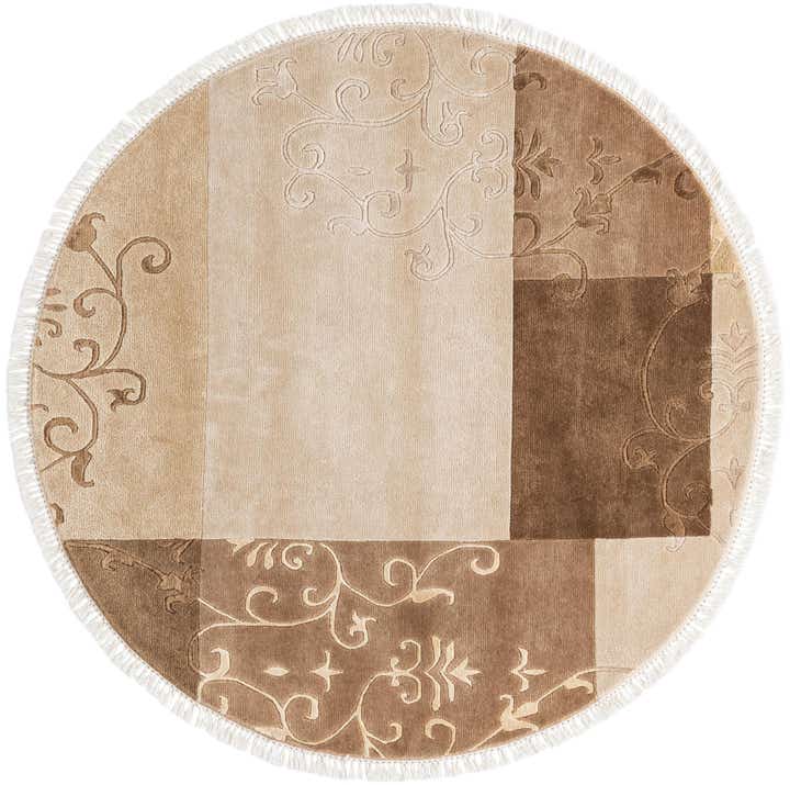 5' x 5' Hand Knotted Darya Wool Round Rug