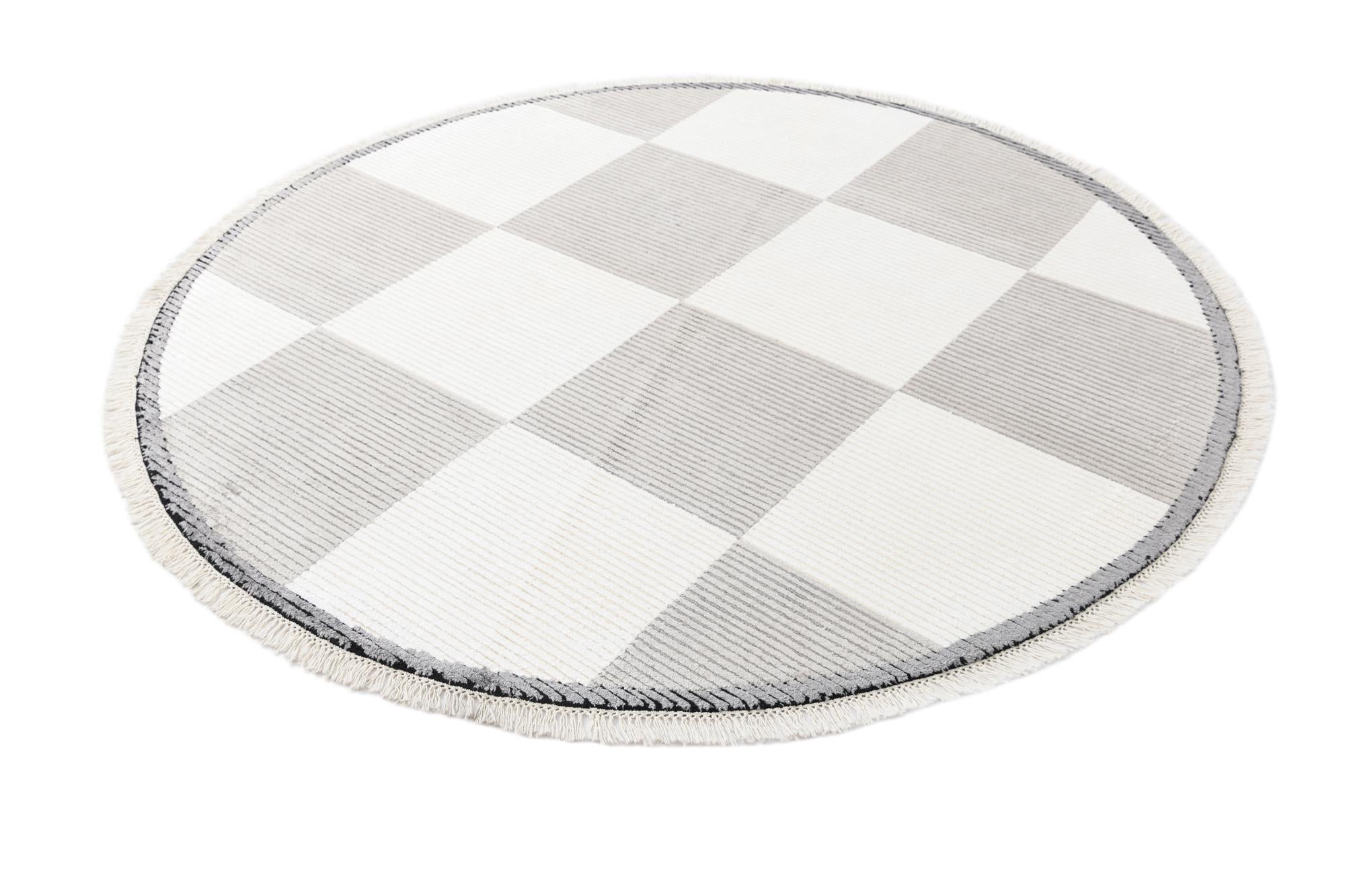 6' 3 x 6' 3 Hand Knotted Darya Wool Round Rug