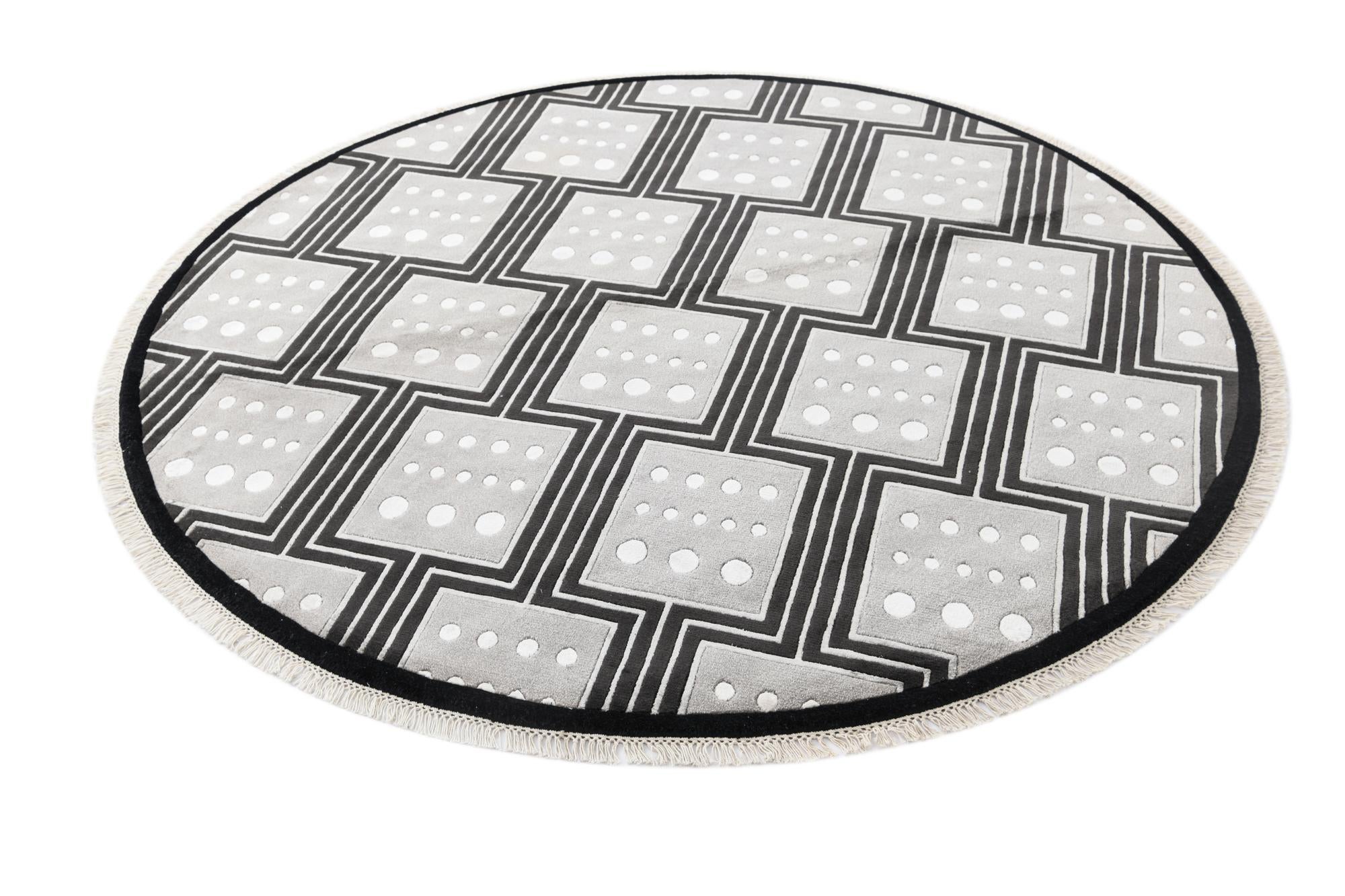 6' 5 x 6' 5 Hand Knotted Darya Wool Round Rug