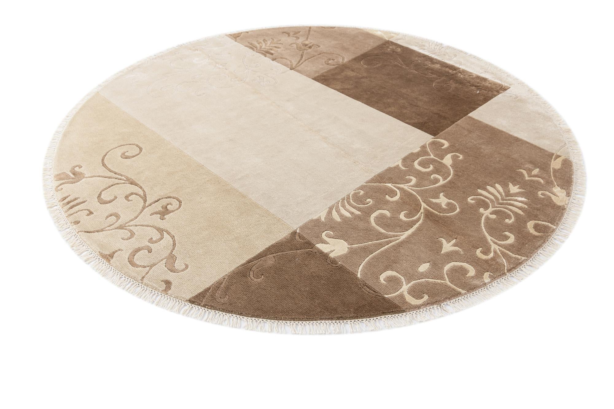 6' 7 x 6' 7 Hand Knotted Darya Wool Round Rug
