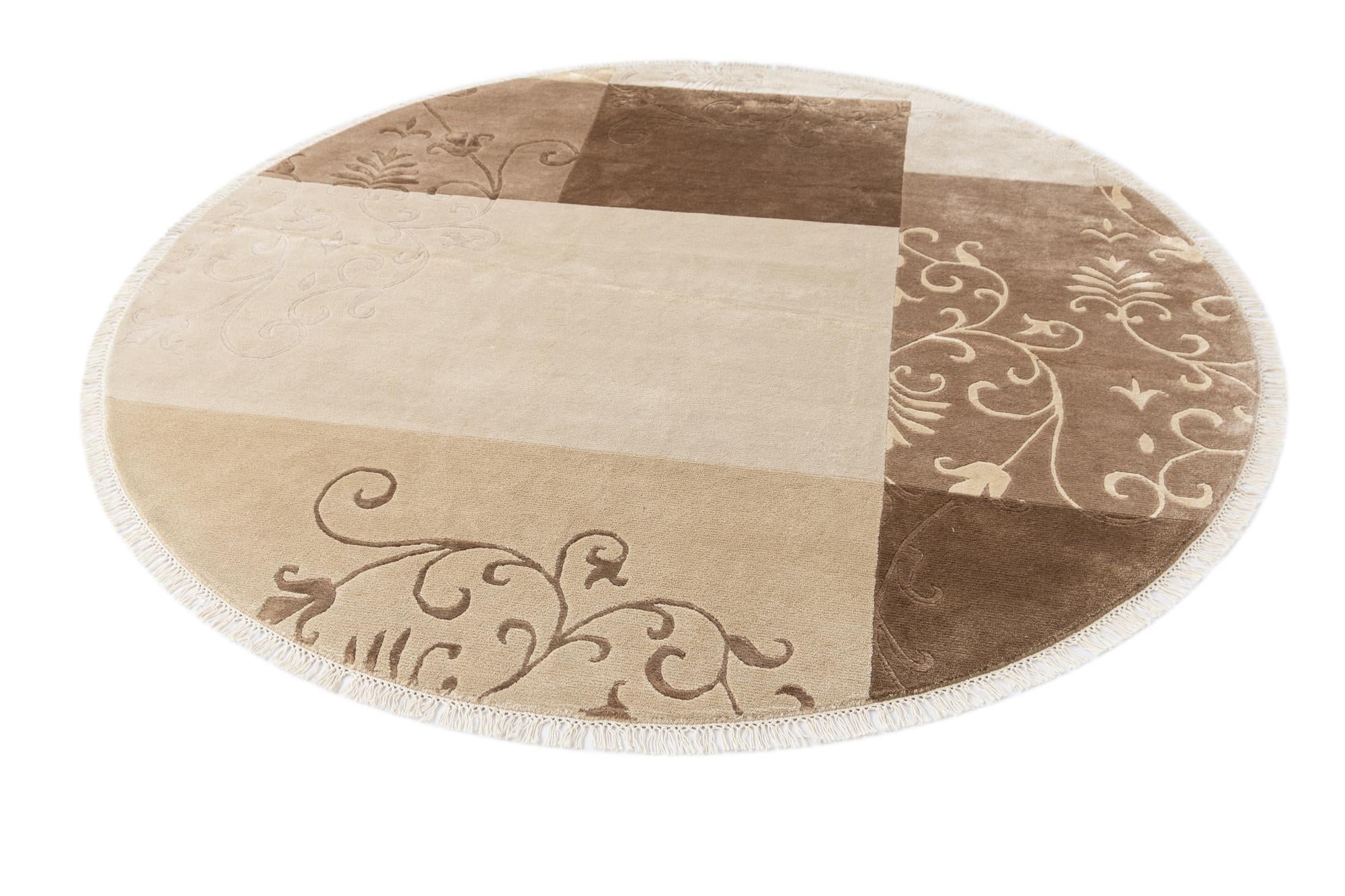 6' 7 x 6' 7 Hand Knotted Darya Wool Round Rug