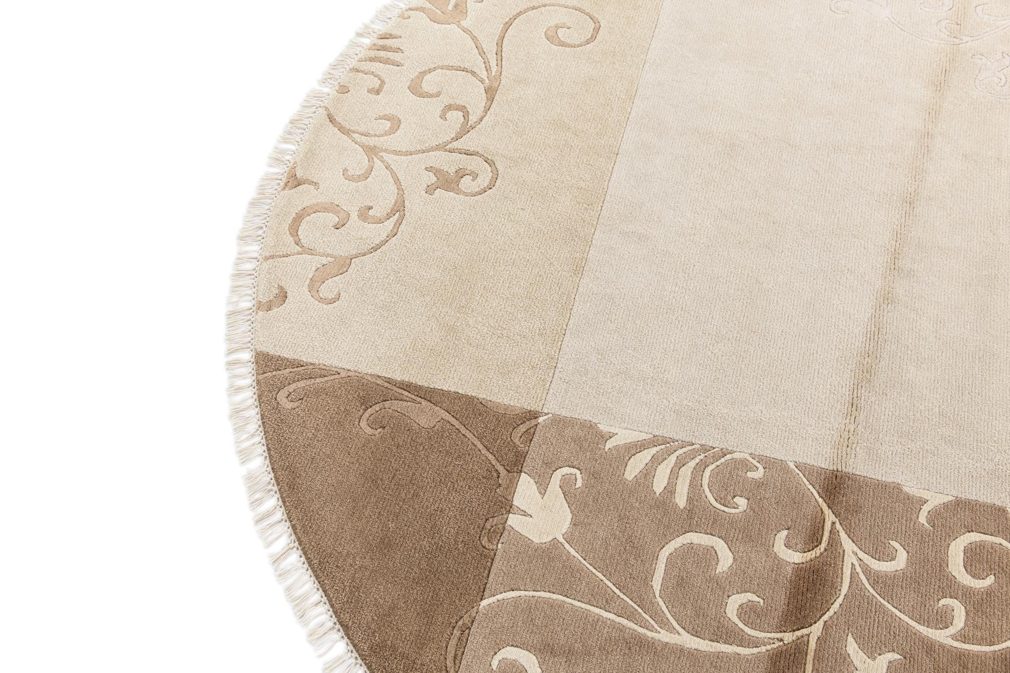 6' 7 x 6' 7 Hand Knotted Darya Wool Round Rug
