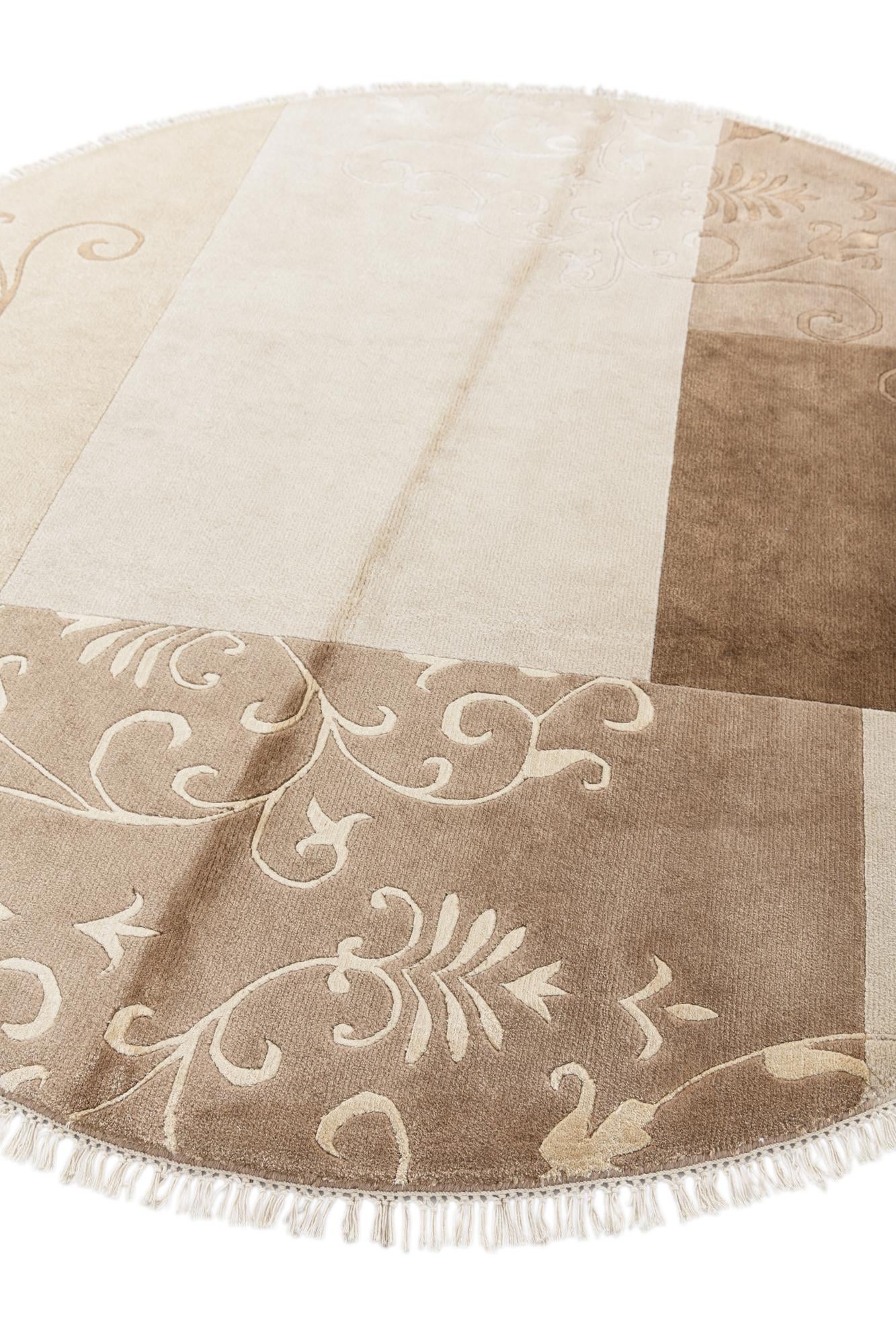 6' 7 x 6' 7 Hand Knotted Darya Wool Round Rug