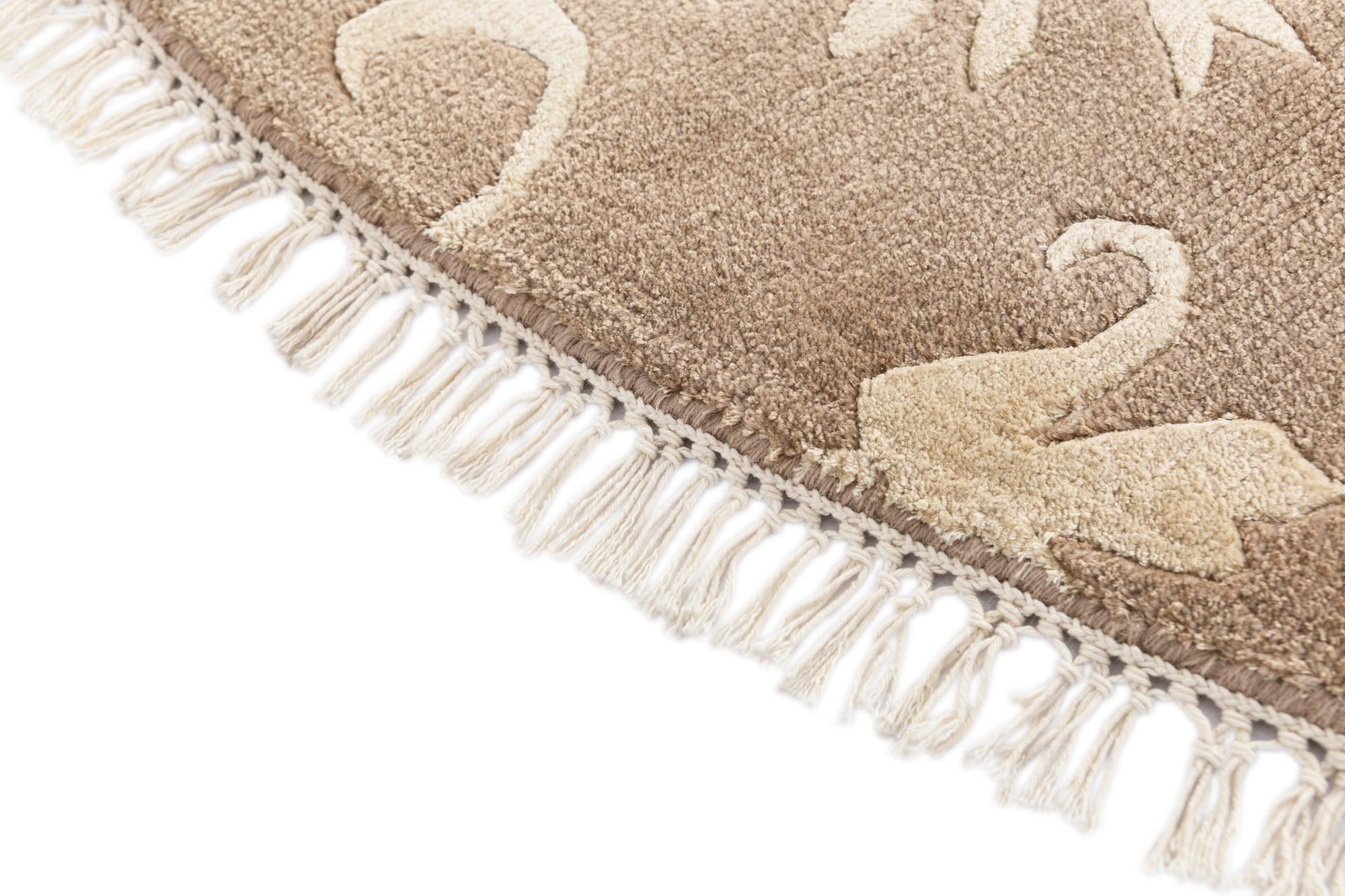 6' 7 x 6' 7 Hand Knotted Darya Wool Round Rug