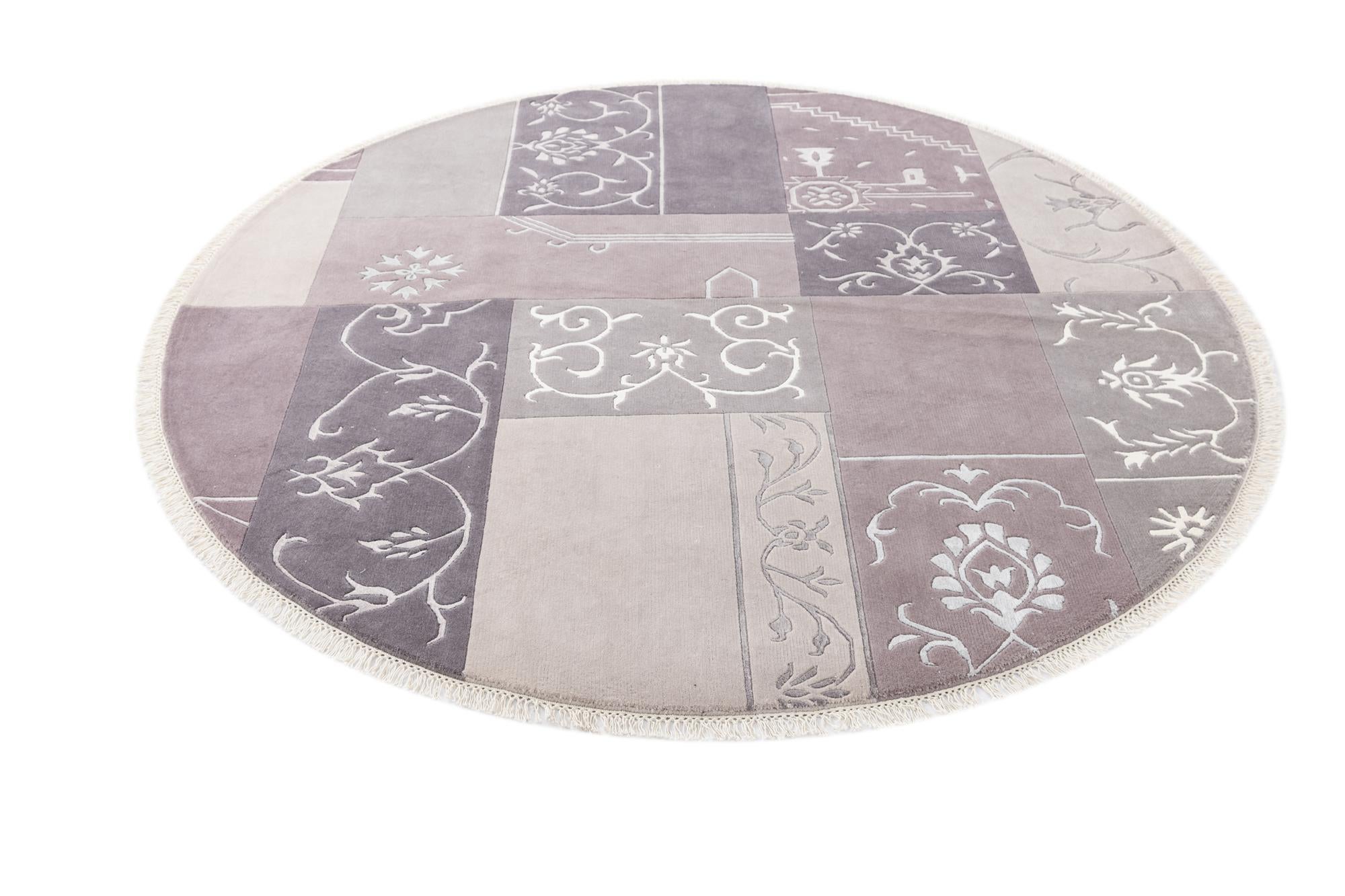 6' 7 x 6' 7 Hand Knotted Darya Wool Round Rug