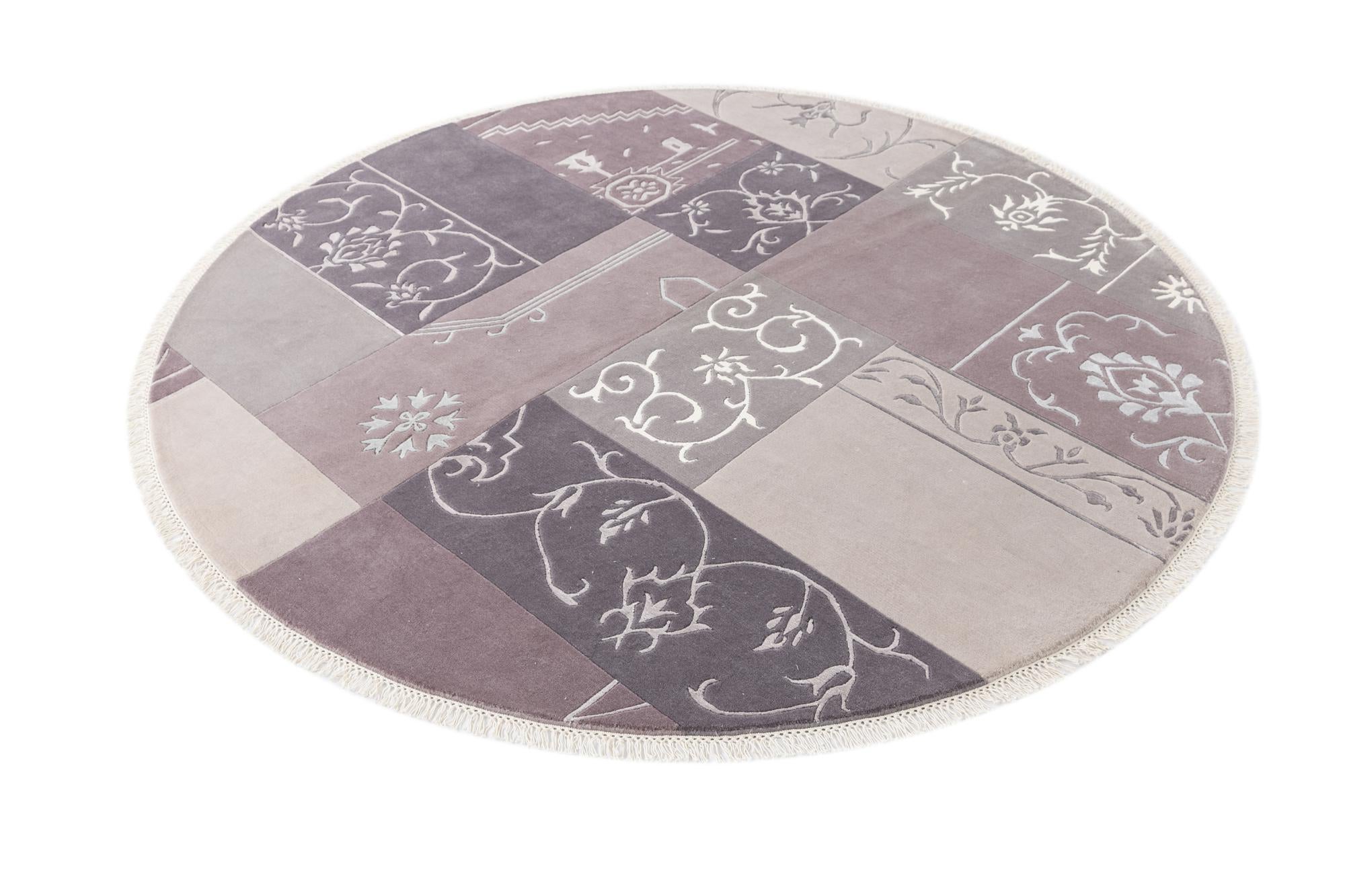 6' 7 x 6' 7 Hand Knotted Darya Wool Round Rug