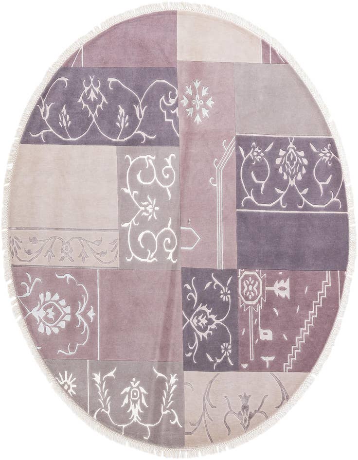Detail image of 6' 7 x 6' 7 Hand Knotted Darya Wool Round Rug