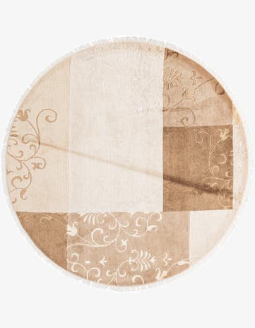 6' 8 x 6' 8 Hand Knotted Darya Wool Round Rug