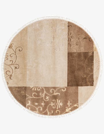 5' x 5' Hand Knotted Darya Wool Round Rug