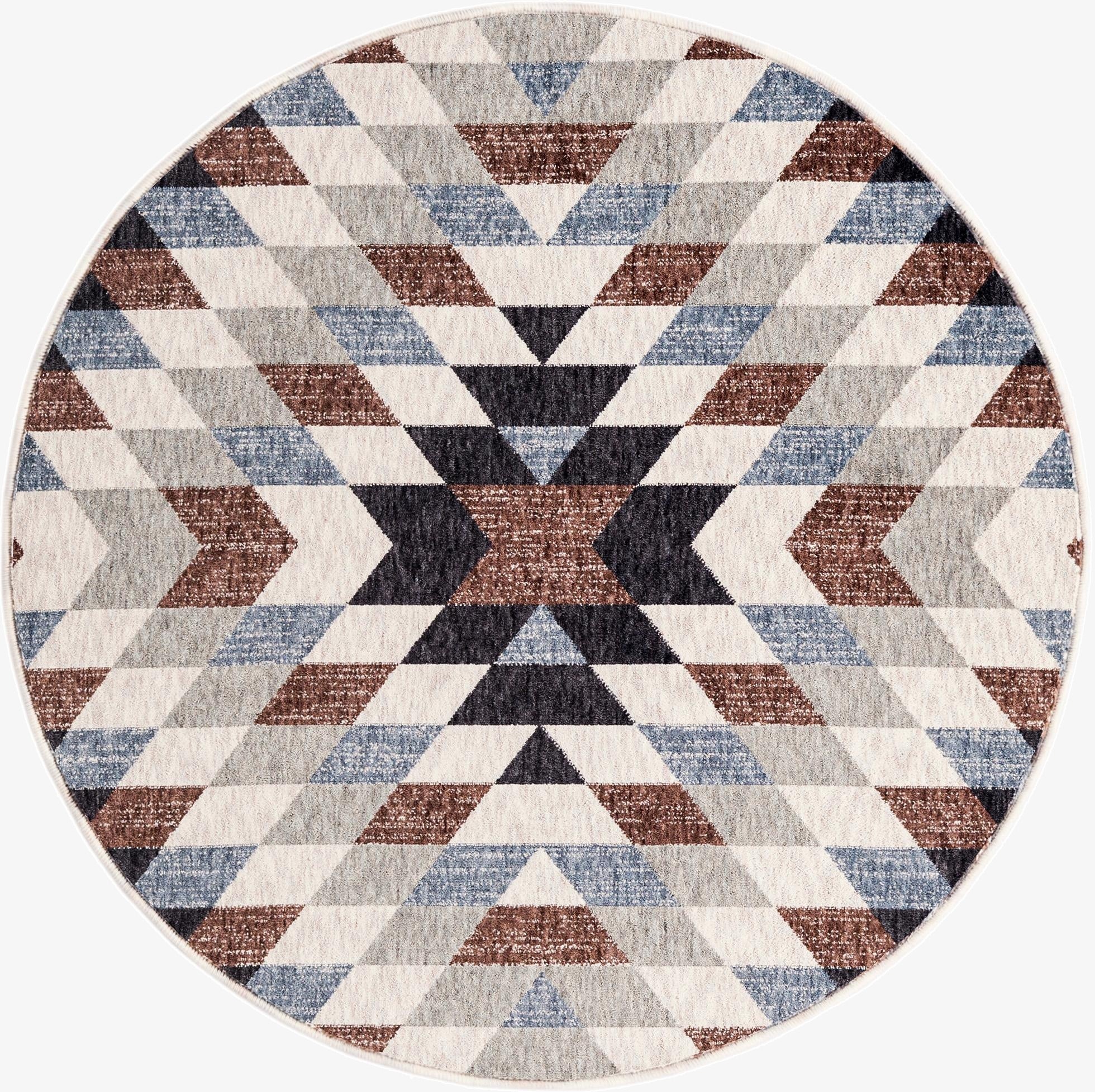 3' 3 x 3' 3 Eco Southwestern Round Rug