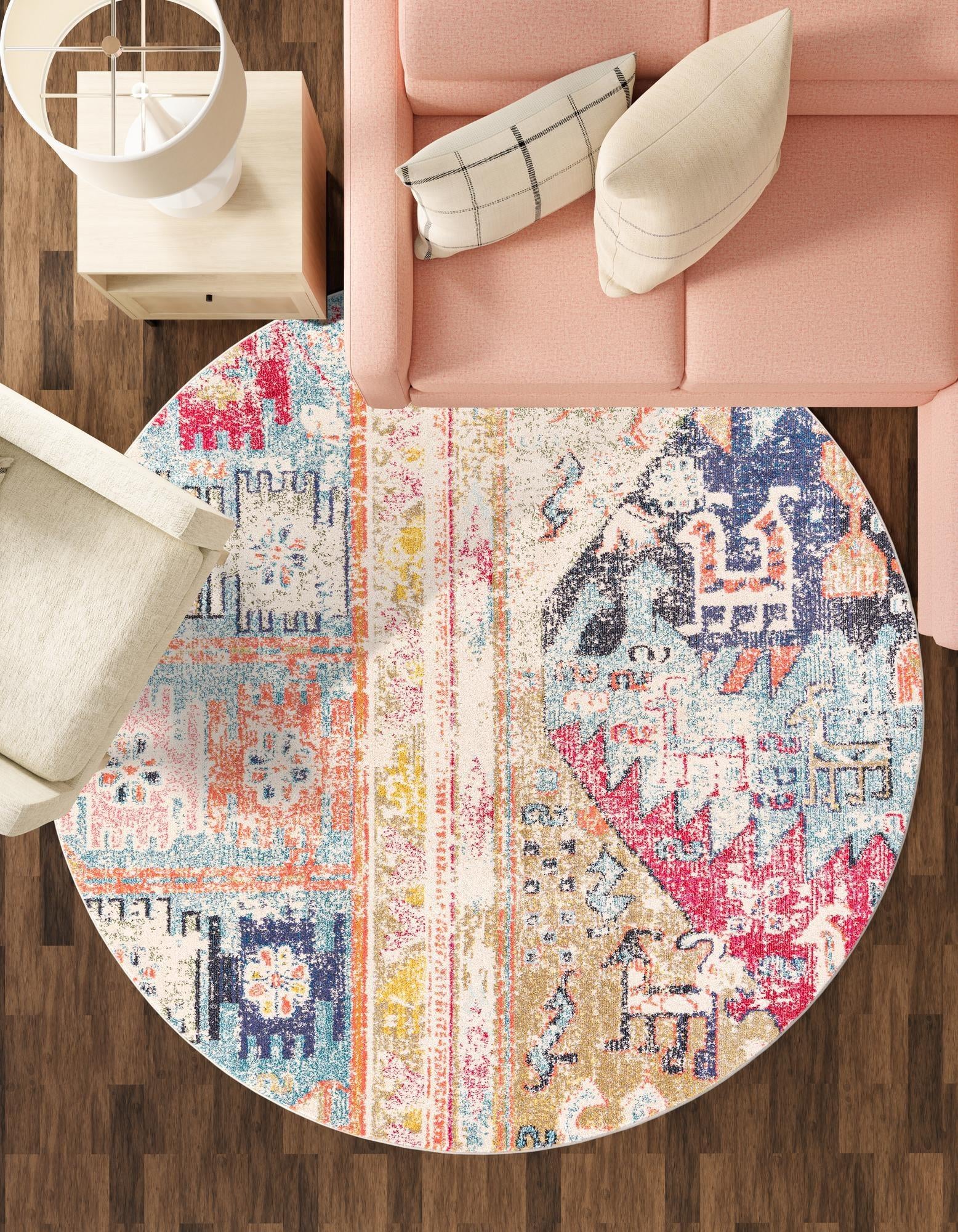 8' x 8' Washable El Paso Round Rug