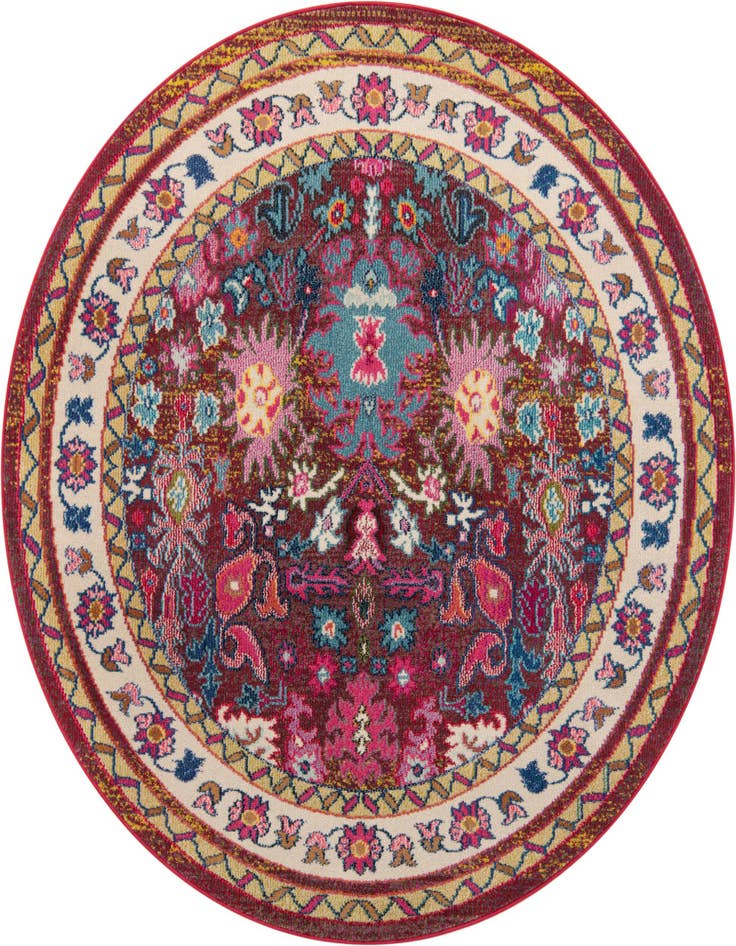 Detail image of 6' x 6' Washable Fleur Round Rug