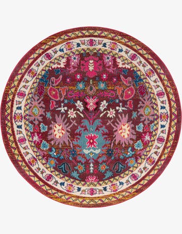 Washable Fleur Round Rug