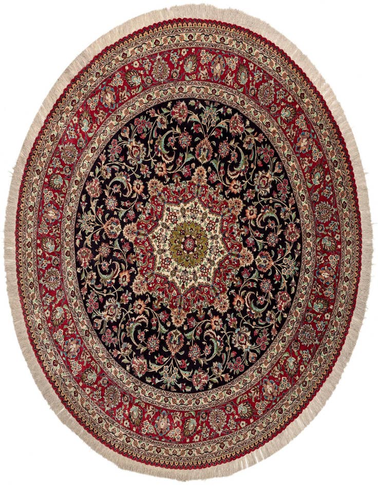 Detail image of 6' 7 x 6' 7 Ghom Silk Round Rug