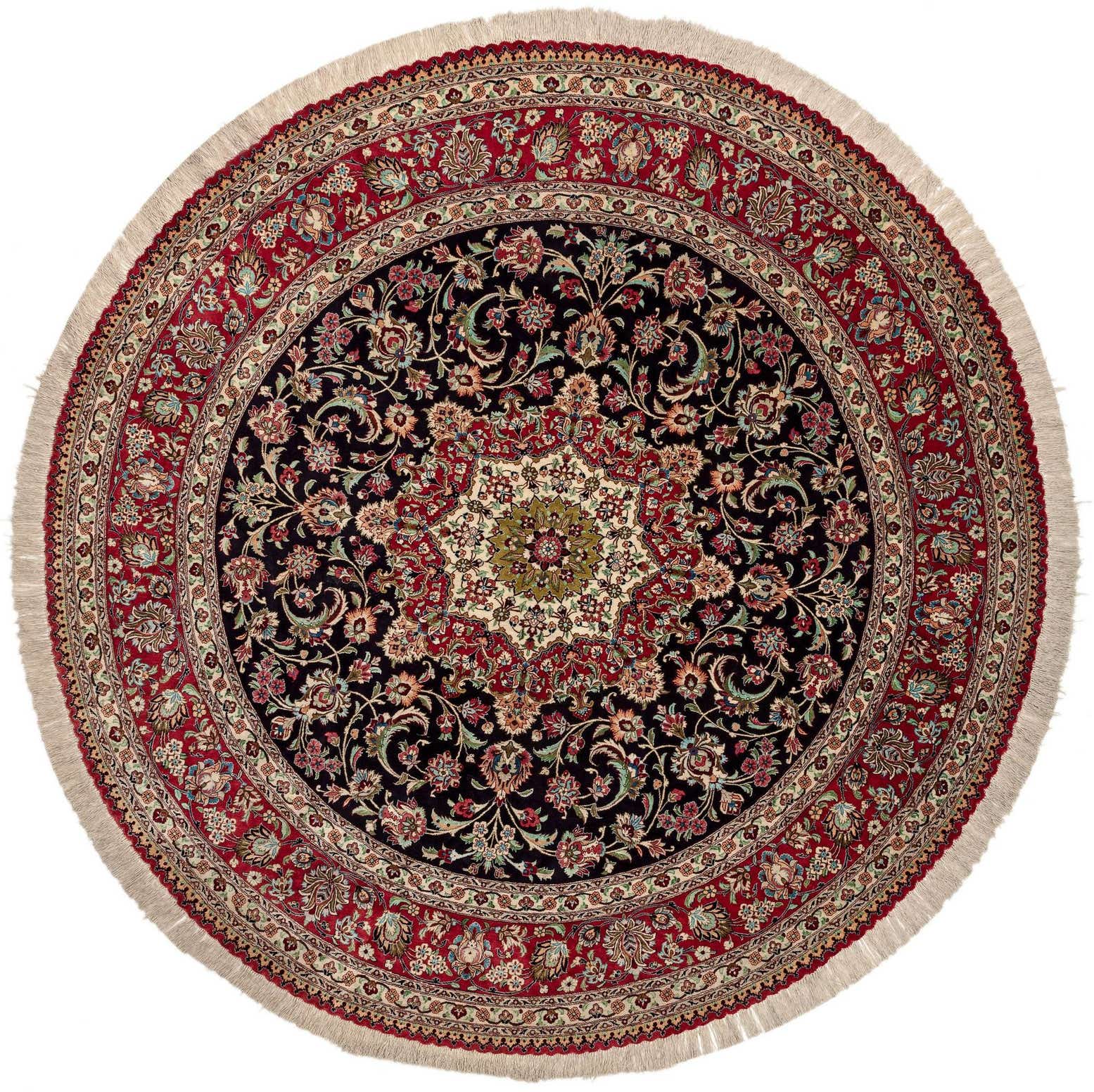 6' 7 x 6' 7 Ghom Silk Round Rug