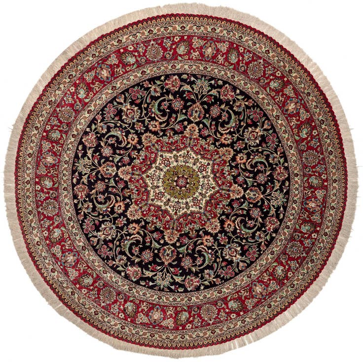 Detail image of 6' 7 x 6' 7 Ghom Silk Round Rug
