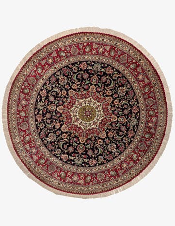 6' 7 x 6' 7 Ghom Silk Round Rug