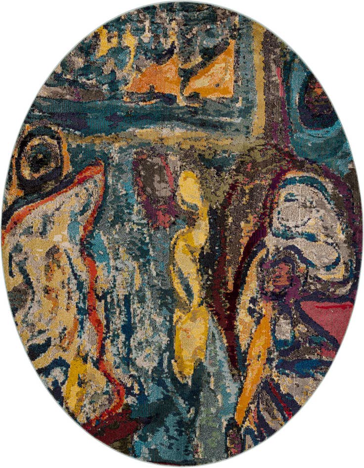 Detail image of 7' 10 x 7' 10 Washable Haerfest Round Rug