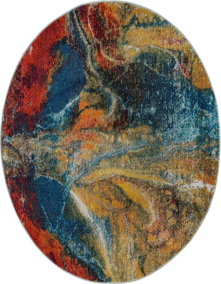 Detail image of 5' 3 x 5' 3 Washable Haerfest Round Rug