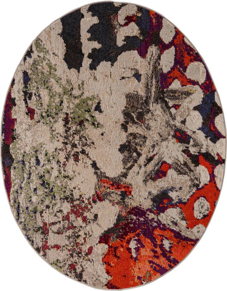 Detail image of 5' 3 x 5' 3 Washable Haerfest Round Rug