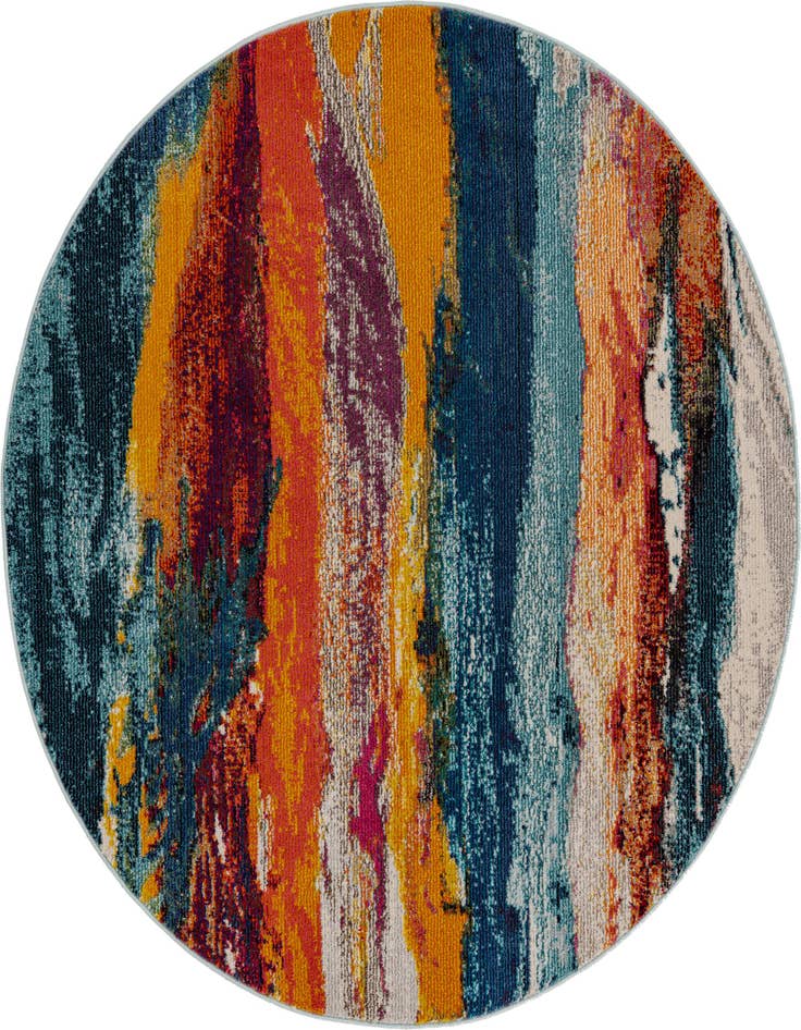 Detail image of 5' 3 x 5' 3 Washable Haerfest Round Rug