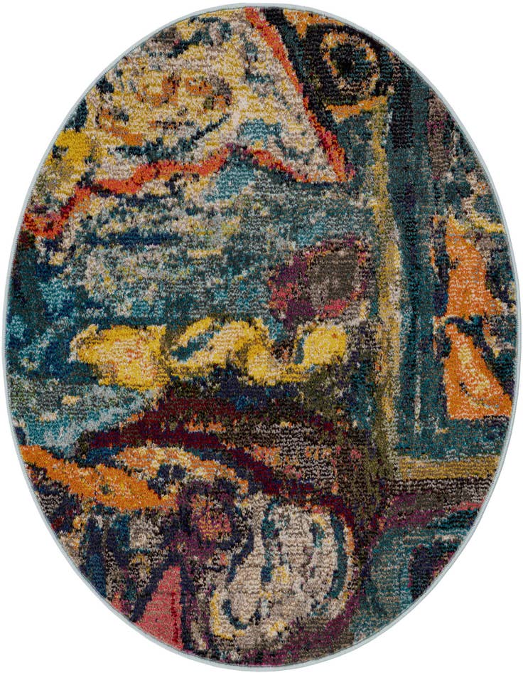 Detail image of 3' 3 x 3' 3 Washable Haerfest Round Rug