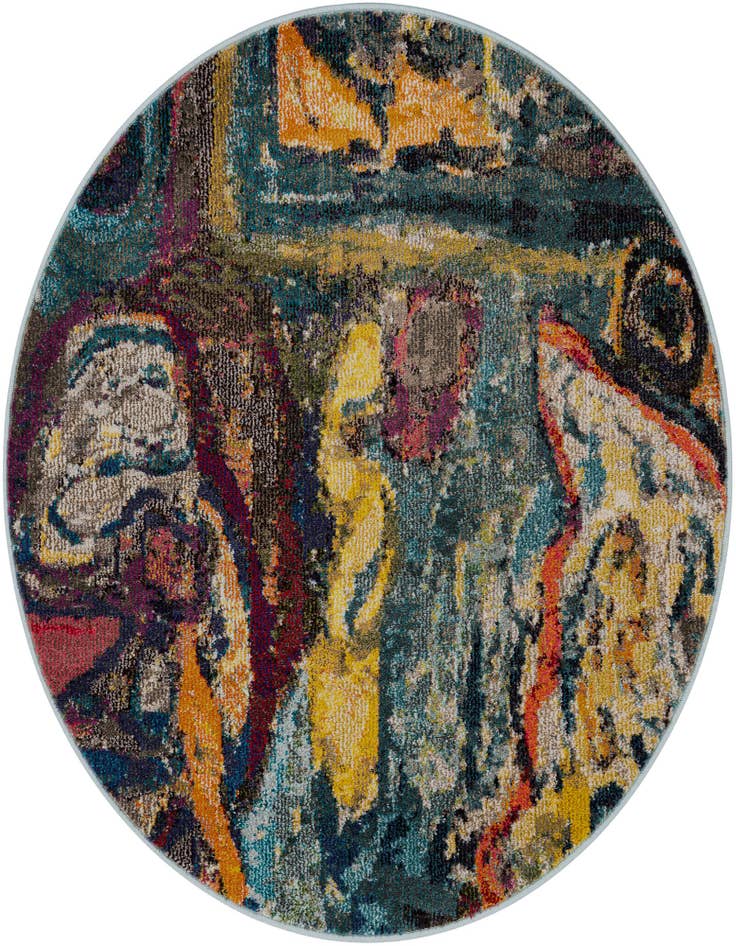 Detail image of 4' x 4' Washable Haerfest Round Rug