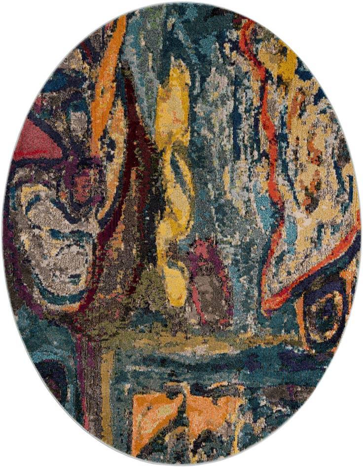 Detail image of 6' x 6' Washable Haerfest Round Rug