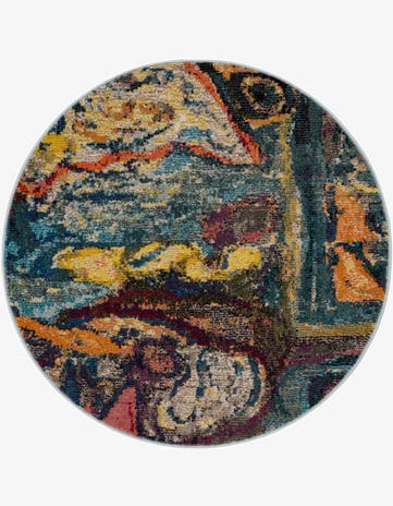 3' 3 x 3' 3 Washable Haerfest Round Rug