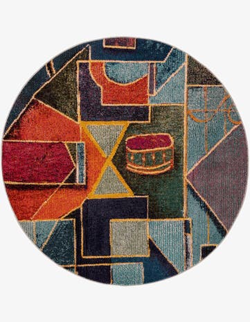 5' 3 x 5' 3 Washable Haerfest Round Rug