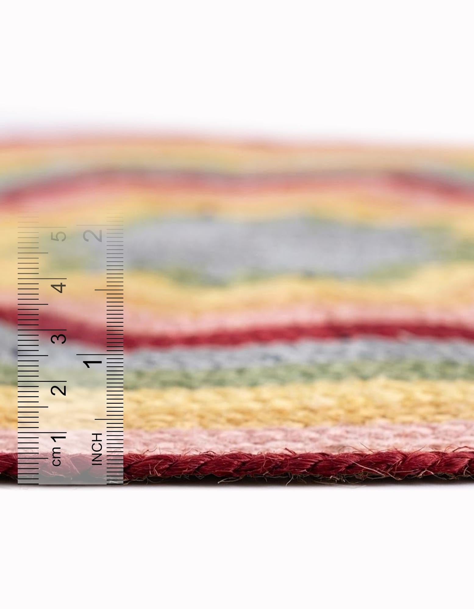 3' 1 x 3' 1 Hand Braided Happy Rugs Jawbreaker Poppy Round