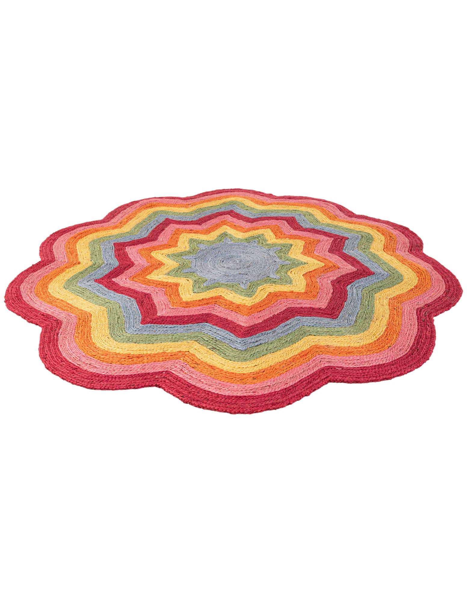 6' 1 x 6' 1 Hand Braided Happy Rugs Jawbreaker Poppy Round