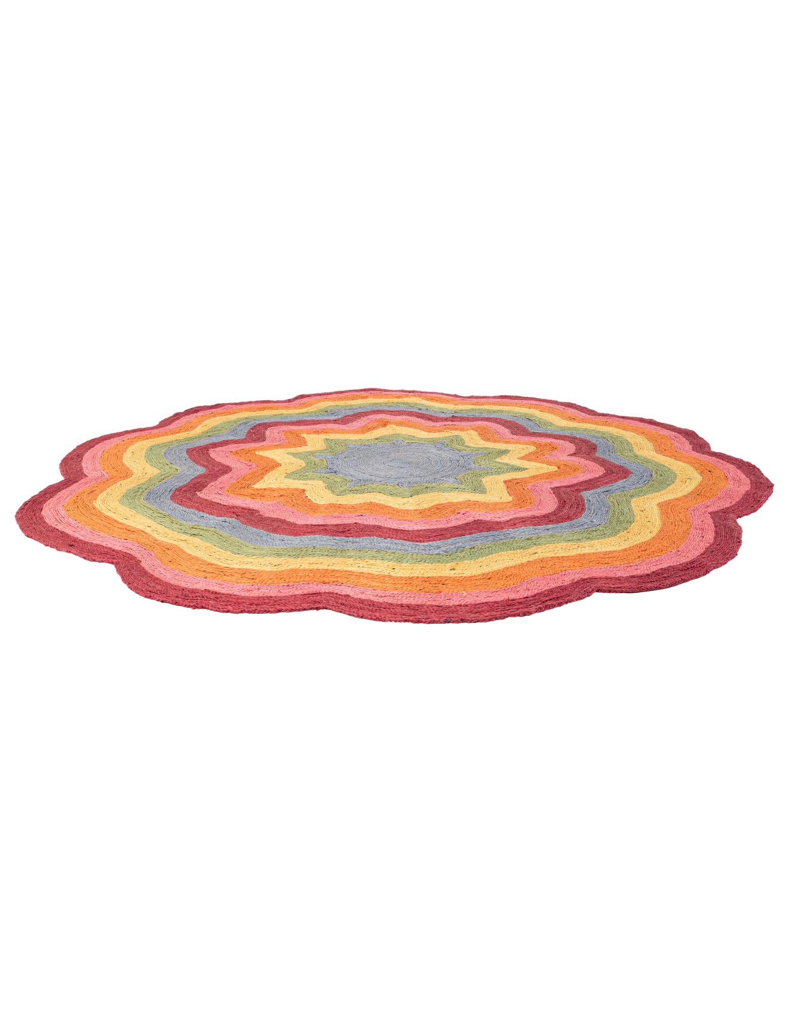 8' x 8' Hand Braided Happy Rugs Jawbreaker Poppy Round
