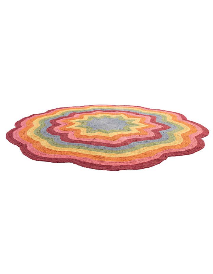 8' x 8' Hand Braided Happy Rugs Jawbreaker Poppy Round