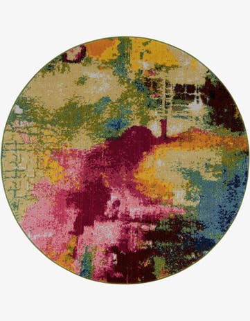 Washable Hyacinth Round Rug