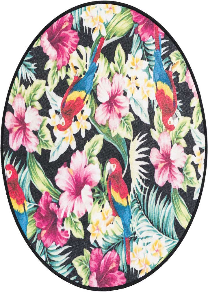 3' 3 x 3' 3 Easy-Clean Jill Zarin Caribbean Indoor / Outdoor Round Rug