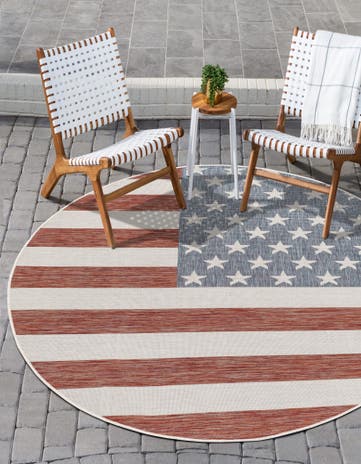 4' x 4' Easy-Clean Jill Zarin Indoor / Outdoor Round Rug